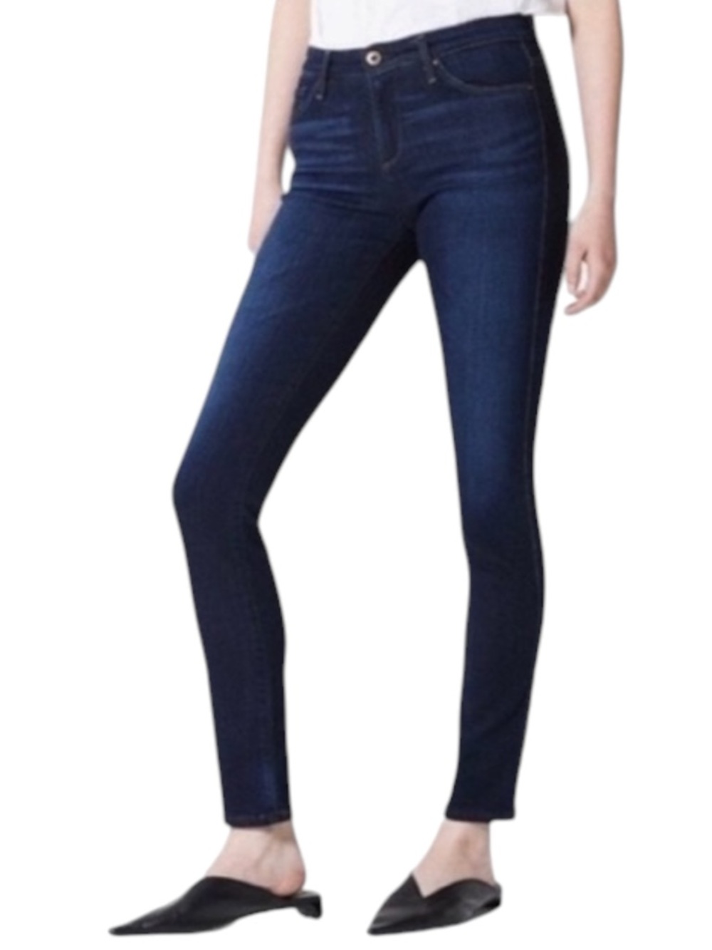 AG ADRIANO GOLDSCHMIED Prima Cigarette Leg Raw Hem Dark Jeans Size 27R